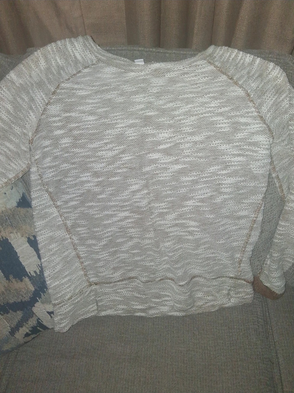 Hannah Cream Heathered Crewneck Sweater